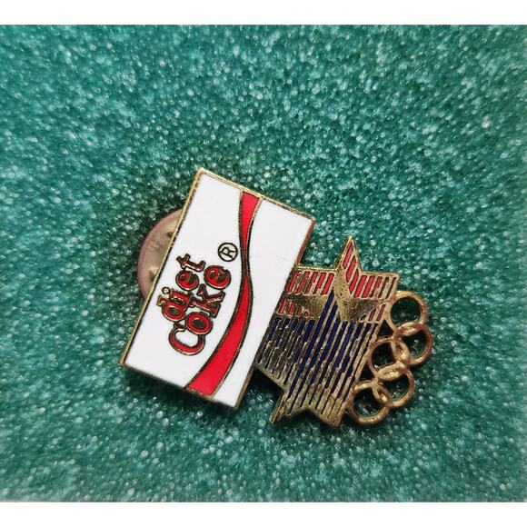 1984 Los Angeles Olympics Coca-Cola Vintage Collectible Pins Set Of 5 Pre-owned - Picture 4 of 8